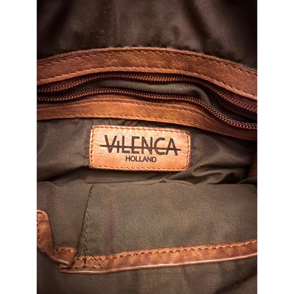 VILENCA HOLLAND Woven Leather Crossbody Bag Brown Adjustable Strap - Picture 4 of 5